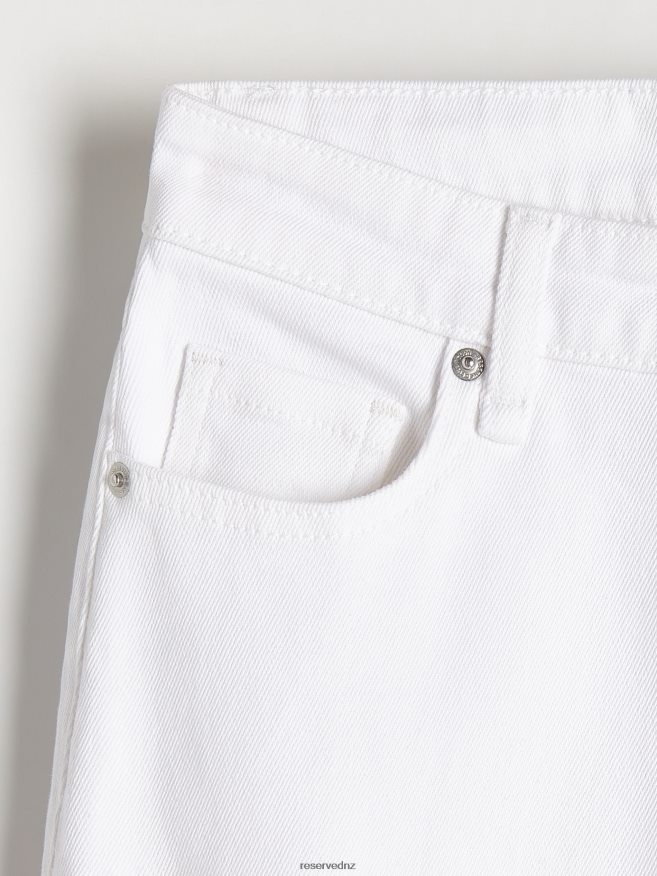 Reserved Women High Waist Flare Jeans P6H08T792 Apparel White