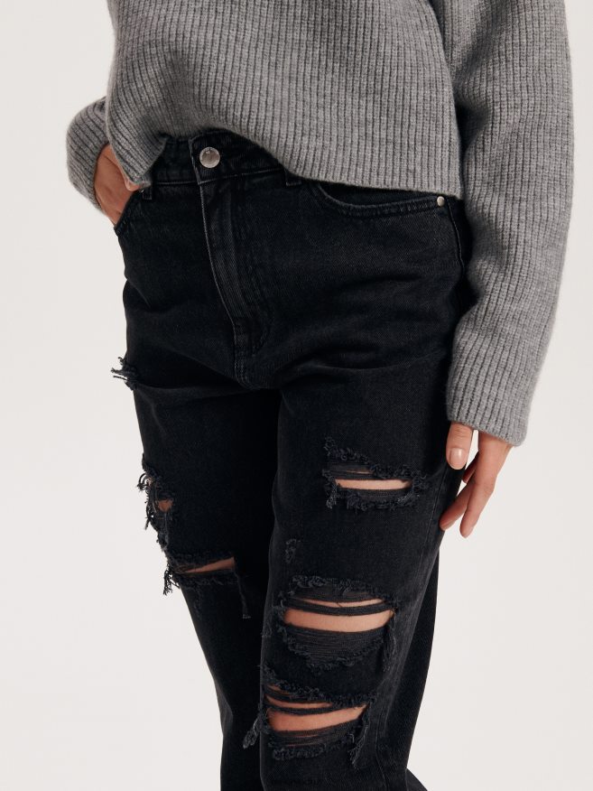 Reserved Women High Waist Mom Fit Jeans P6H08T757 Apparel Black