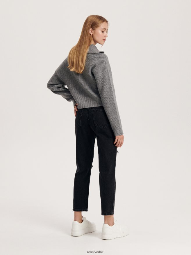 Reserved Women High Waist Mom Fit Jeans P6H08T757 Apparel Black