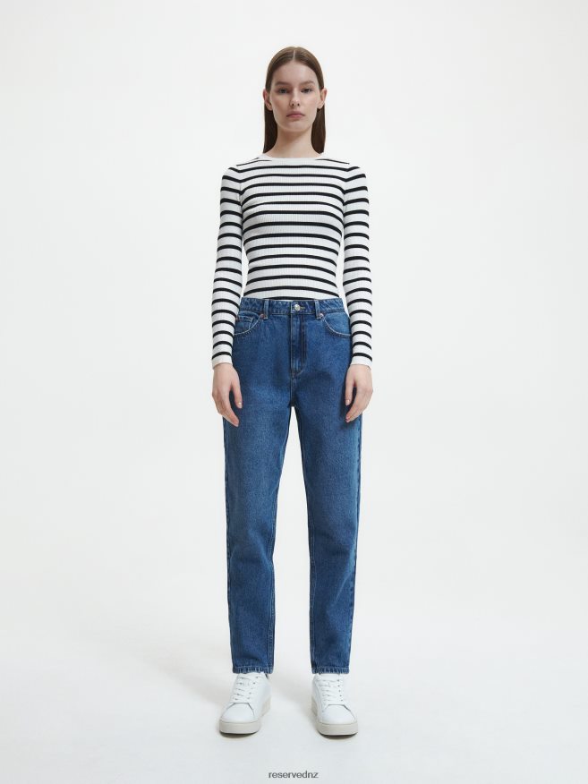 Reserved Women High Waist Mom Fit Jeans P6H08T789 Apparel Blue