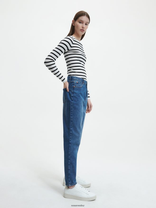 Reserved Women High Waist Mom Fit Jeans P6H08T789 Apparel Blue