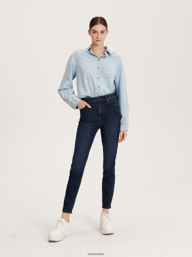 Reserved Women High Waist Slim Jeans P6H08T766 Apparel Navy