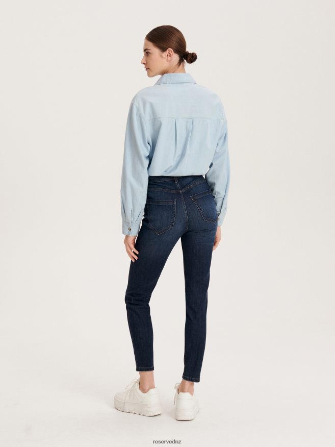 Reserved Women High Waist Slim Jeans P6H08T766 Apparel Navy