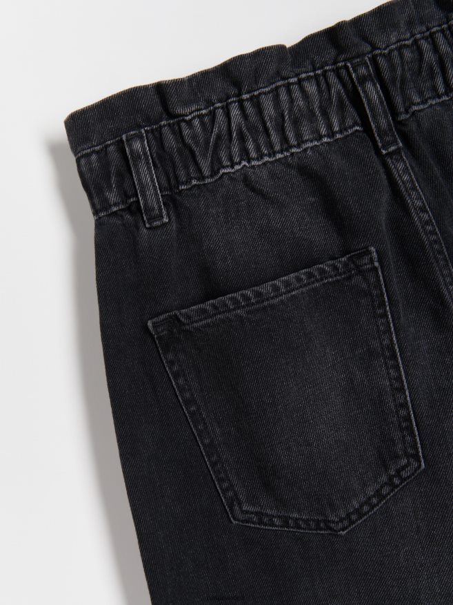 Reserved Women Paperbag Jeans P6H08T743 Apparel Black