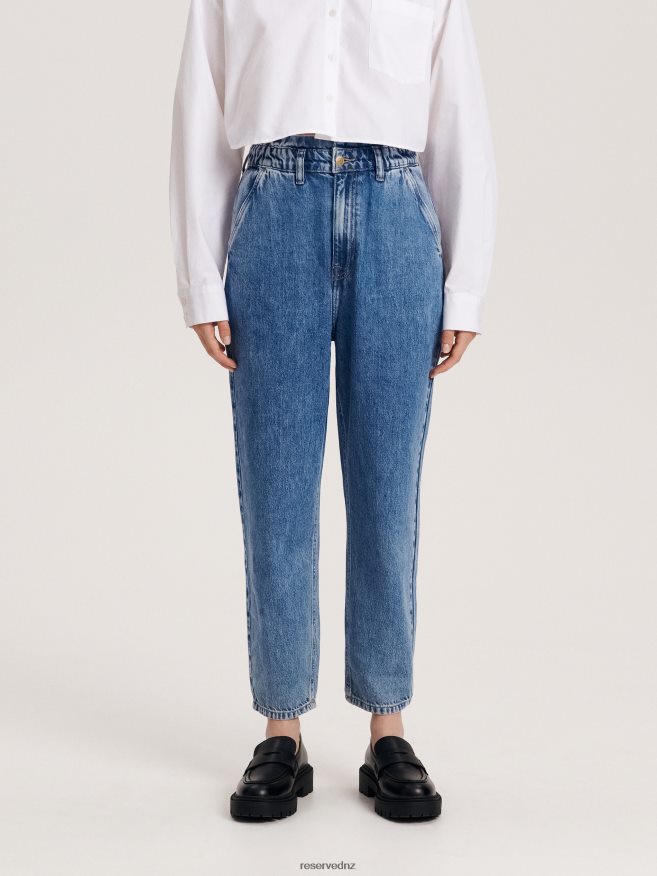 Reserved Women Paperbag Jeans P6H08T744 Apparel Blue