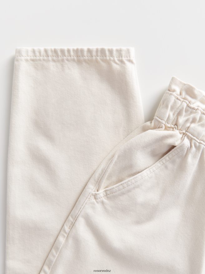 Reserved Women Paperbag Jeans P6H08T745 Apparel Cream