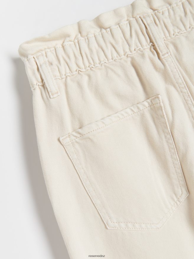 Reserved Women Paperbag Jeans P6H08T745 Apparel Cream