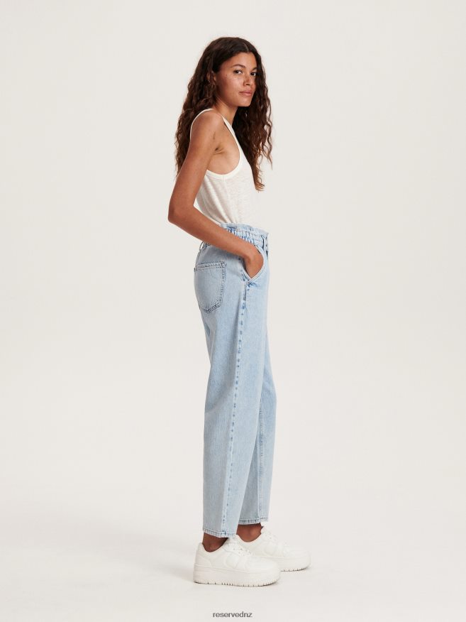 Reserved Women Paperbag Jeans P6H08T746 Apparel Blue