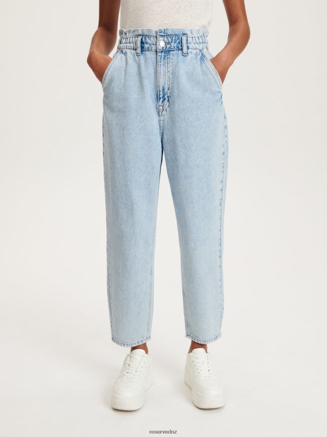Reserved Women Paperbag Jeans P6H08T746 Apparel Blue