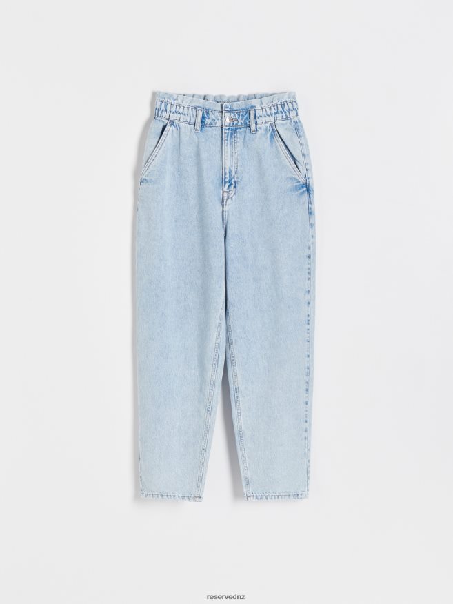 Reserved Women Paperbag Jeans P6H08T746 Apparel Blue