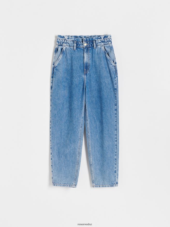 Reserved Women Paperbag Jeans P6H08T747 Apparel Blue
