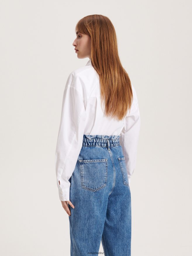 Reserved Women Paperbag Jeans P6H08T747 Apparel Blue