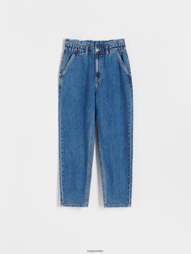 Reserved Women Paperbag Jeans P6H08T748 Apparel Navy