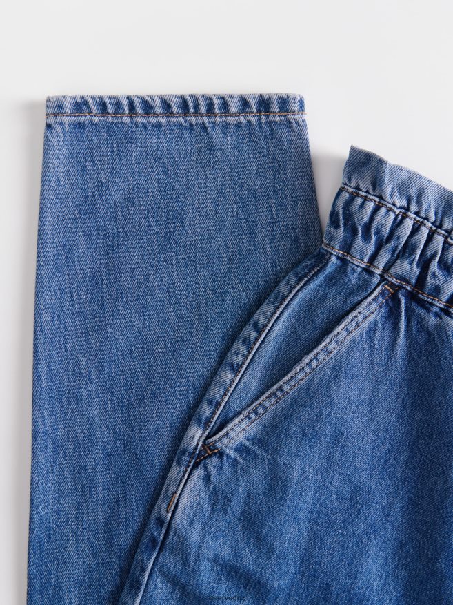 Reserved Women Paperbag Jeans P6H08T748 Apparel Navy