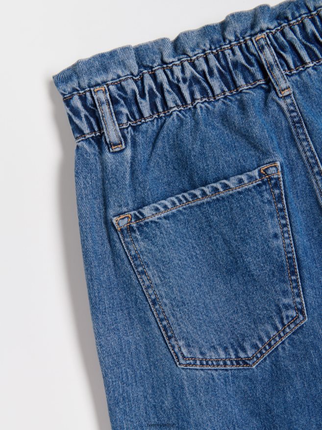 Reserved Women Paperbag Jeans P6H08T748 Apparel Navy