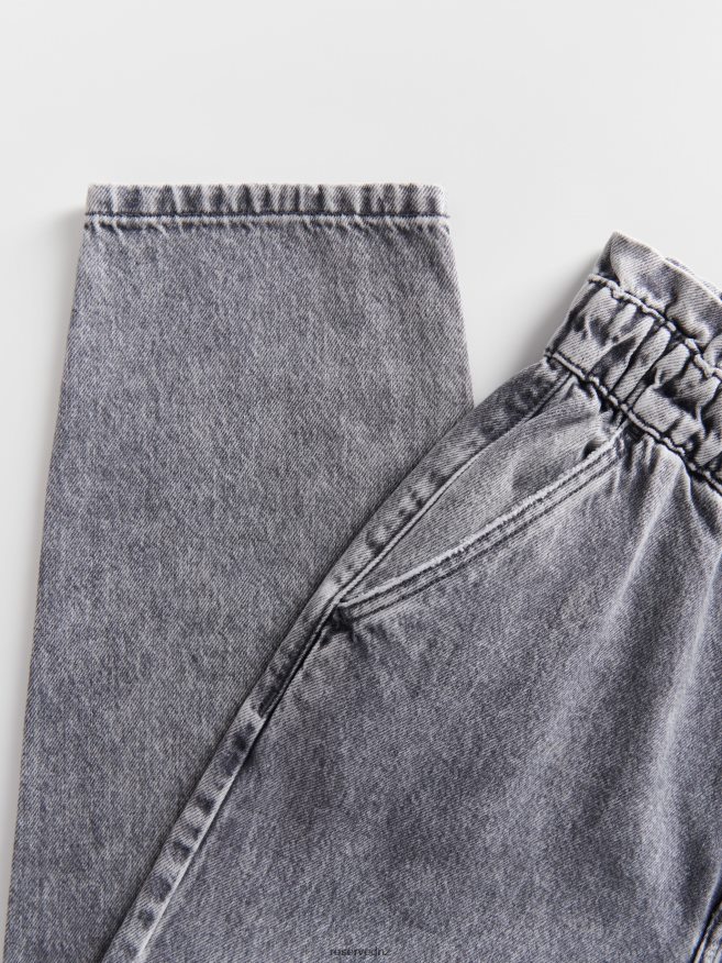 Reserved Women Paperbag Jeans P6H08T749 Apparel Light Grey
