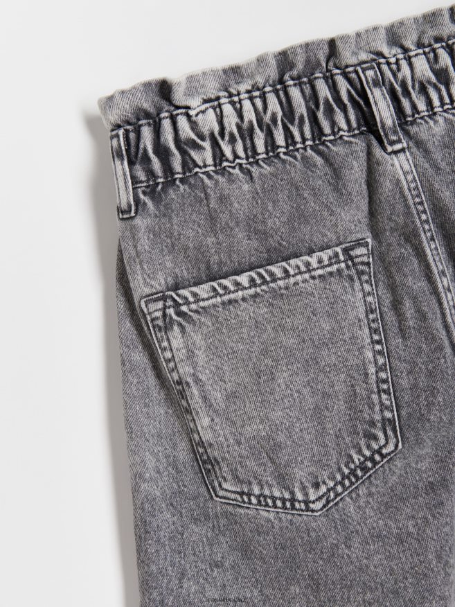 Reserved Women Paperbag Jeans P6H08T749 Apparel Light Grey