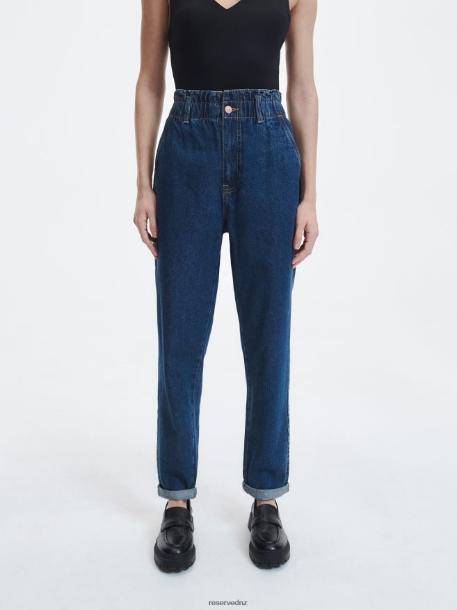 Reserved Women Paperbag Jeans P6H08T799 Apparel Navy