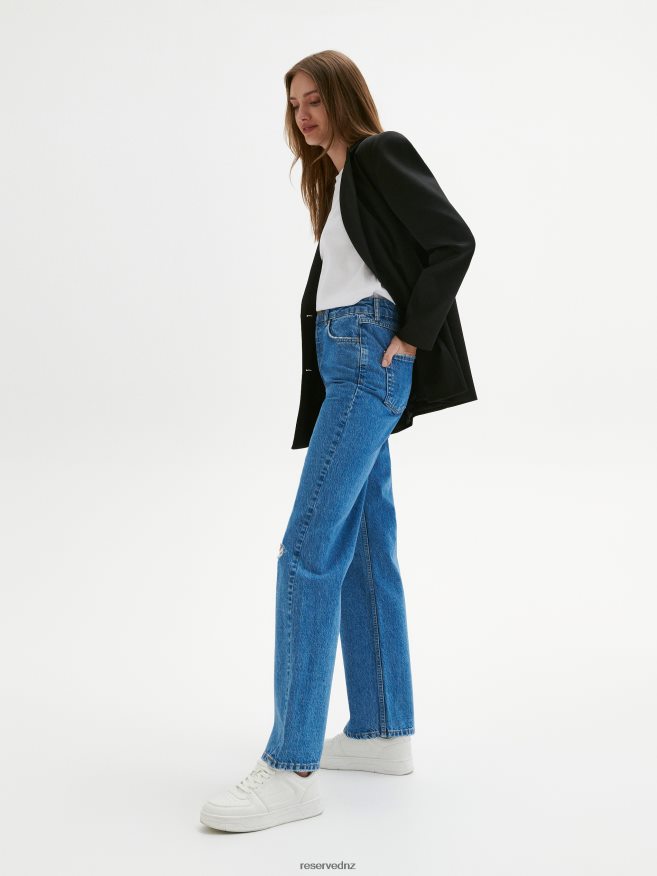 Reserved Women Recycled Cotton Blend Jeans P6H08T710 Apparel Blue
