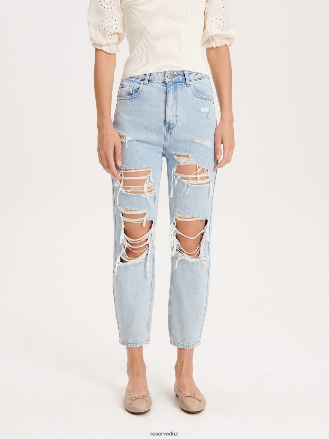 Reserved Women Ripped Jeans P6H08T776 Apparel Blue