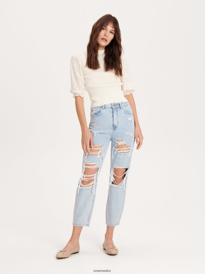 Reserved Women Ripped Jeans P6H08T777 Apparel Blue