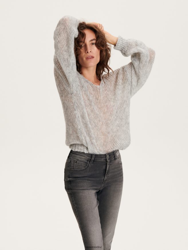 Reserved Women Slim Jeans P6H08T551 Apparel Grey