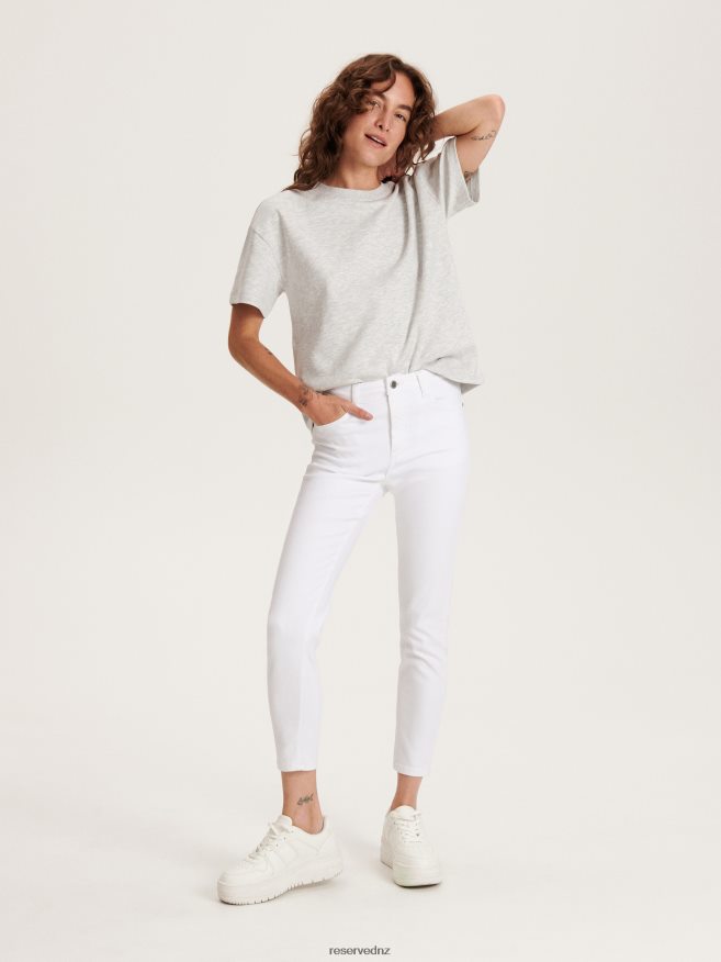 Reserved Women Slim Jeans P6H08T742 Apparel White