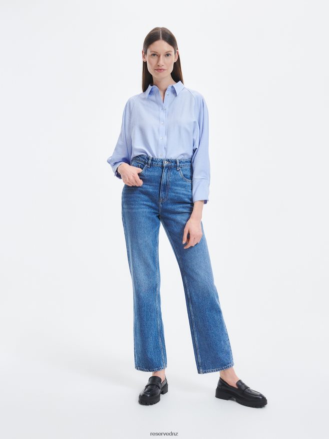 Reserved Women Straight Jeans P6H08T787 Apparel Blue