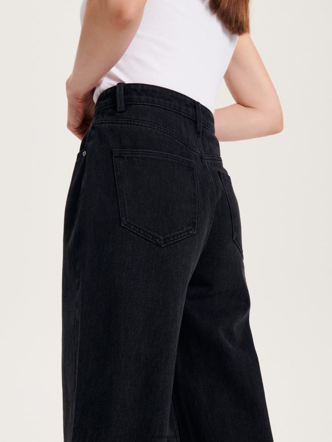 Reserved Women Straight Jeans P6H08T794 Apparel Black