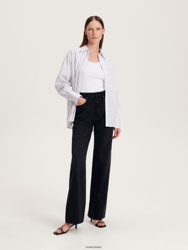 Reserved Women Straight Jeans P6H08T794 Apparel Black