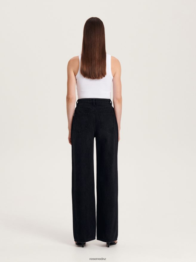 Reserved Women Straight Jeans P6H08T794 Apparel Black