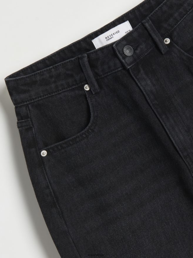 Reserved Women Straight Jeans P6H08T794 Apparel Black