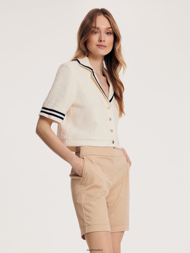 Reserved Women Cotton Rich Shorts P6H08T143 Apparel Beige