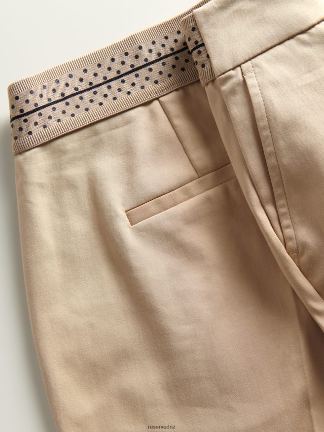 Reserved Women Cotton Rich Shorts P6H08T143 Apparel Beige
