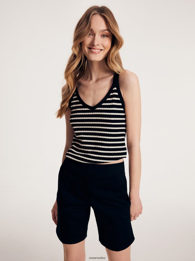 Reserved Women Cotton Rich Shorts P6H08T187 Apparel Black