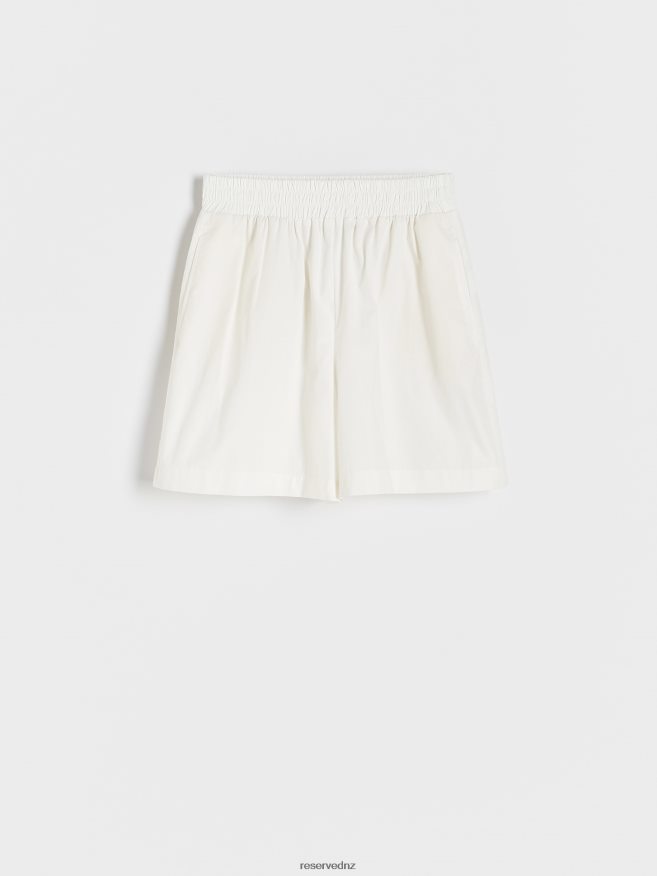 Reserved Women Cotton Rich Shorts P6H08T561 Apparel White