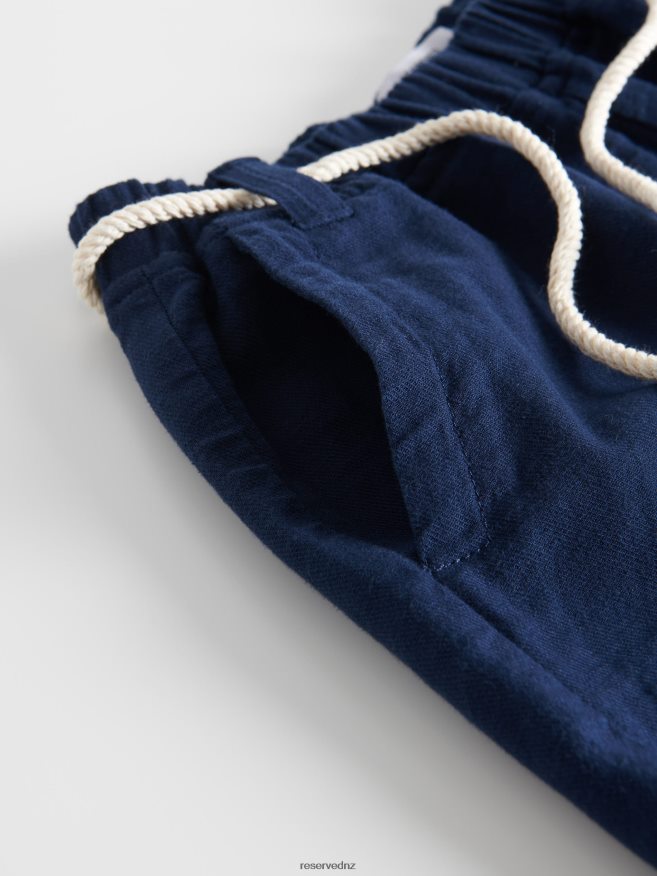 Reserved Women Cotton Shorts With Tie Detail P6H08T598 Apparel Navy