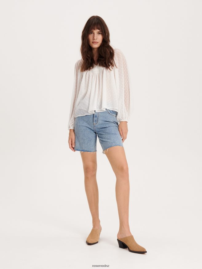 Reserved Women Denim Shorts P6H08T568 Apparel Blue