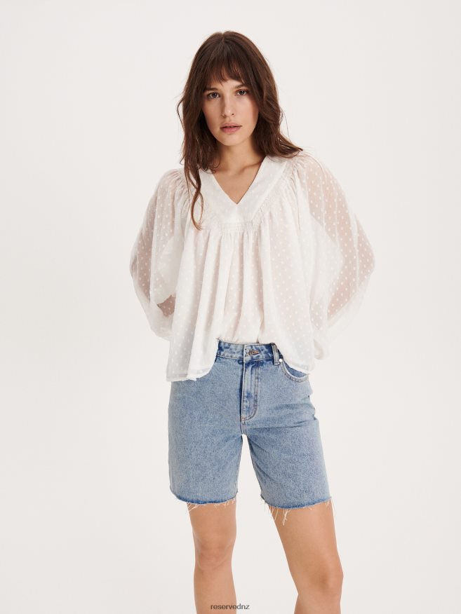 Reserved Women Denim Shorts P6H08T568 Apparel Blue