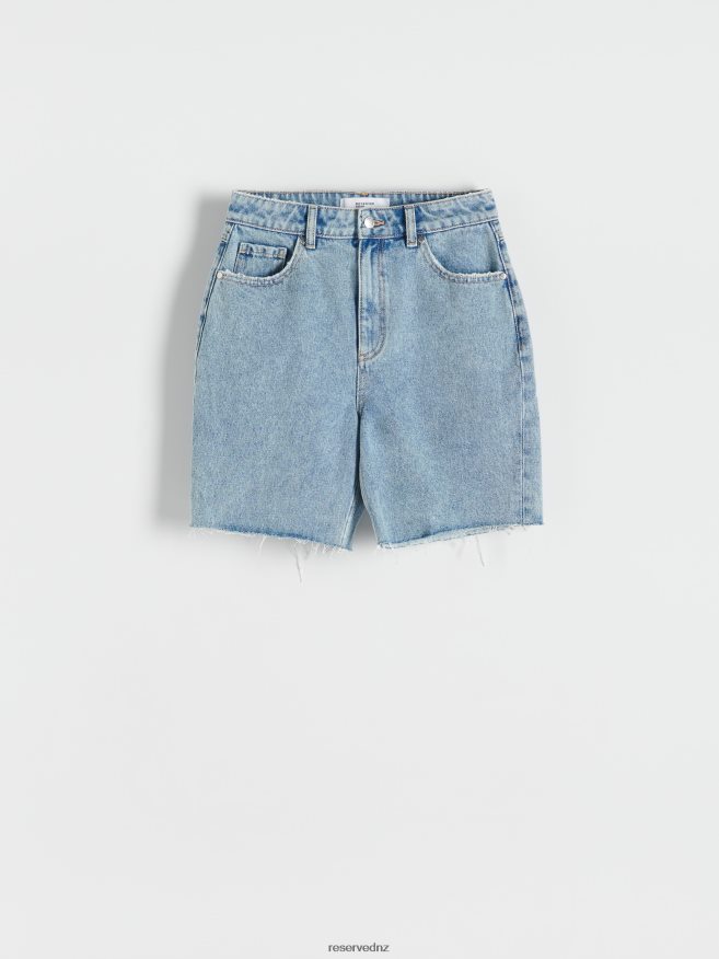 Reserved Women Denim Shorts P6H08T568 Apparel Blue