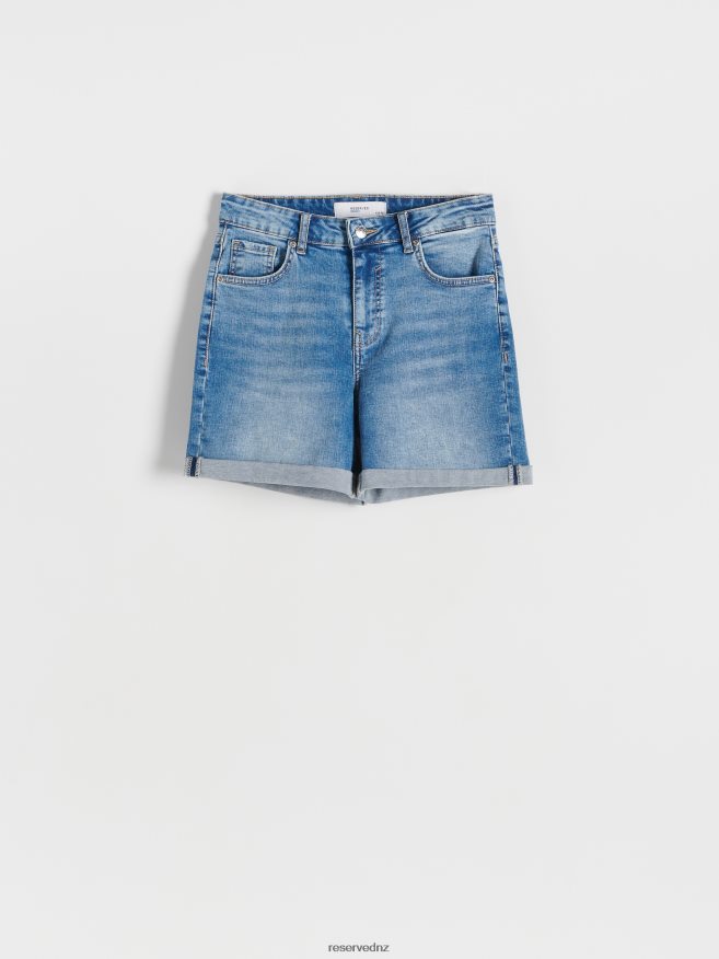 Reserved Women Denim Shorts P6H08T575 Apparel Blue