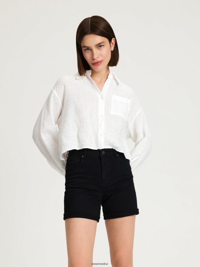 Reserved Women Denim Shorts P6H08T576 Apparel Black