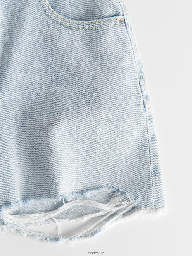 Reserved Women Denim Shorts P6H08T589 Apparel Blue