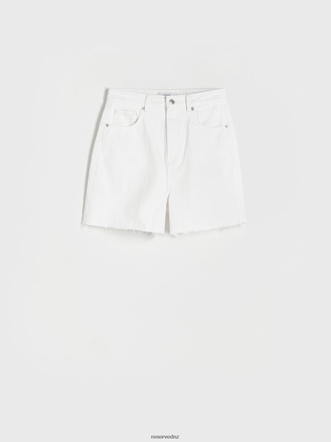 Reserved Women Denim Shorts P6H08T593 Apparel White