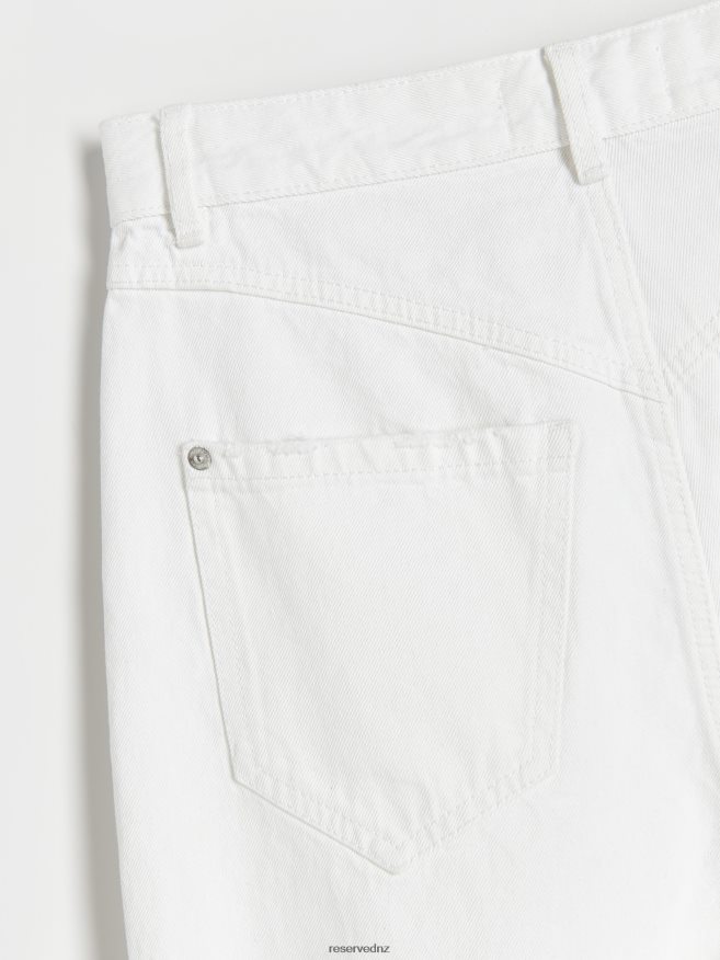 Reserved Women Denim Shorts P6H08T593 Apparel White