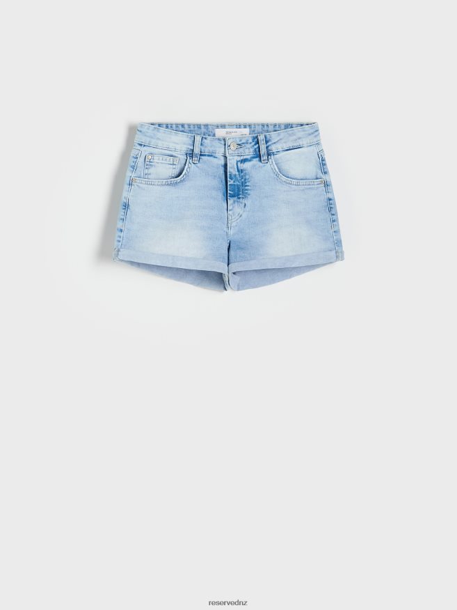 Reserved Women Denim Shorts P6H08T597 Apparel Blue