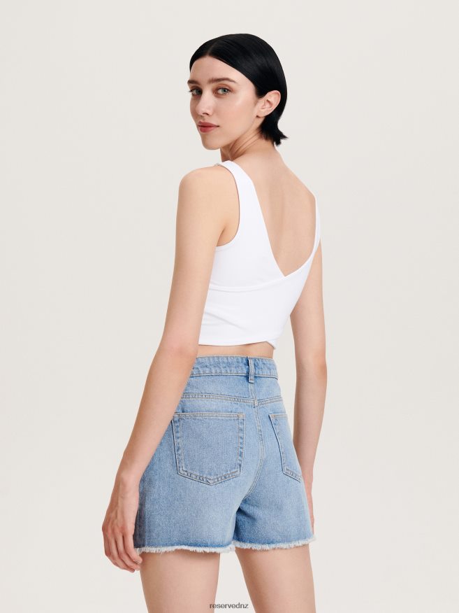 Reserved Women Denim Shorts P6H08T602 Apparel Blue