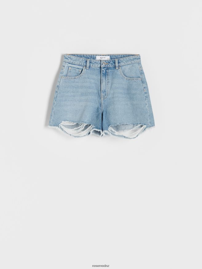 Reserved Women Denim Shorts P6H08T602 Apparel Blue