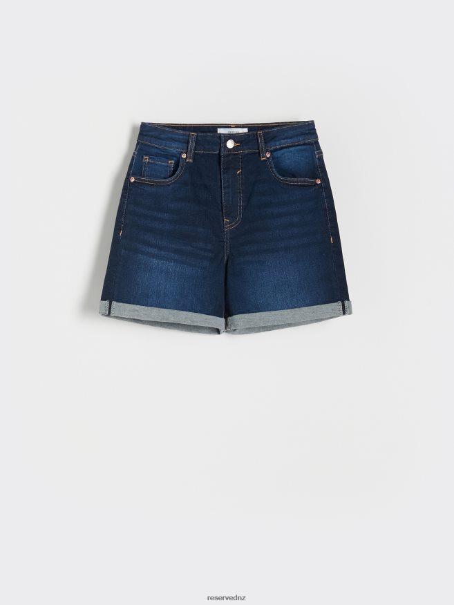 Reserved Women Denim Shorts P6H08T606 Apparel Navy