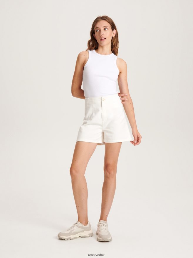Reserved Women High Waist Shorts P6H08T562 Apparel White